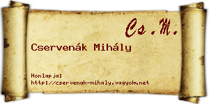 Cservenák Mihály névjegykártya