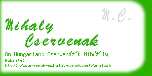 mihaly cservenak business card